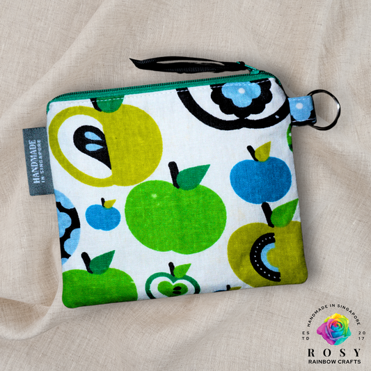 Basic Mini Zipper Pouch Apple Green