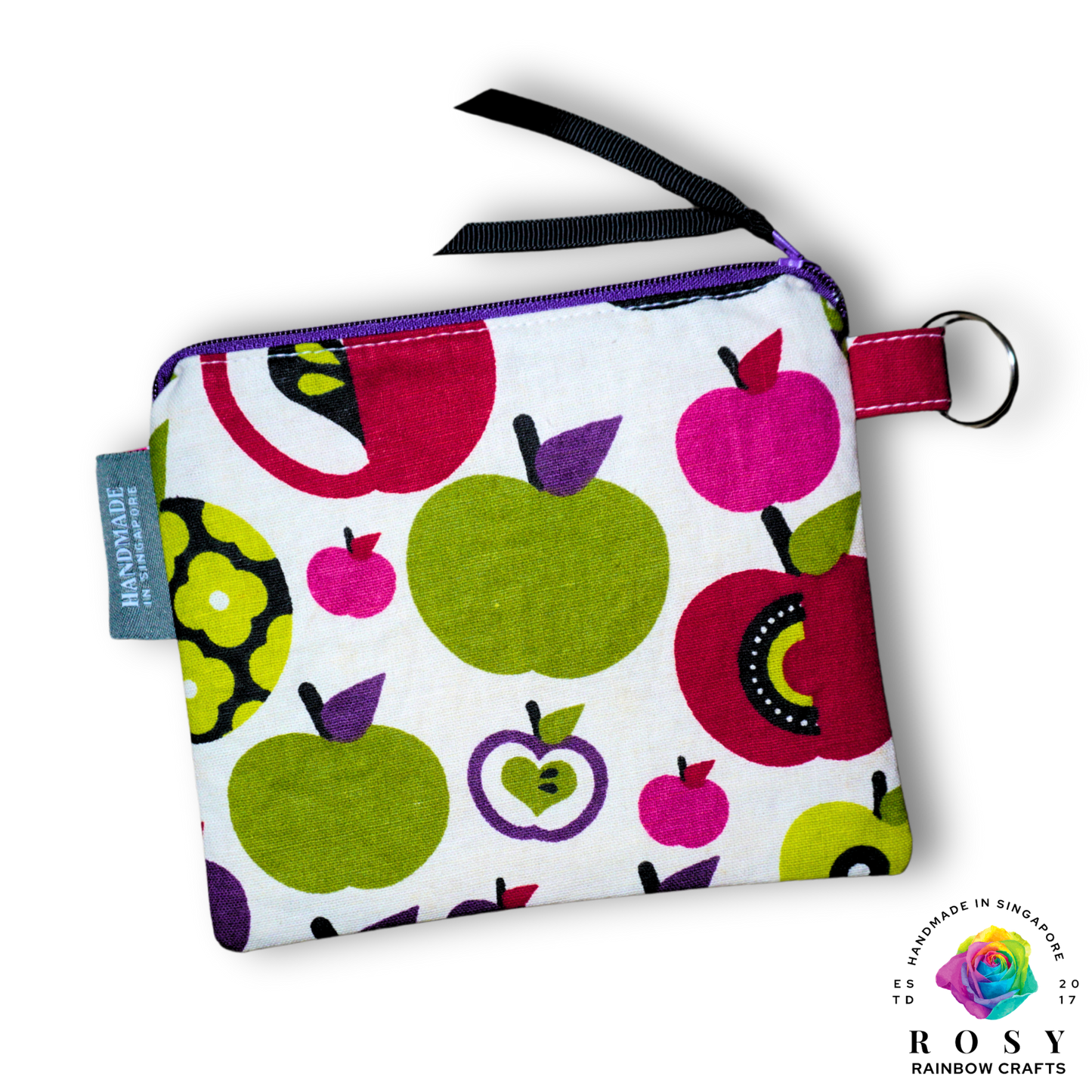 Basic Mini Zipper Pouch Apple Red