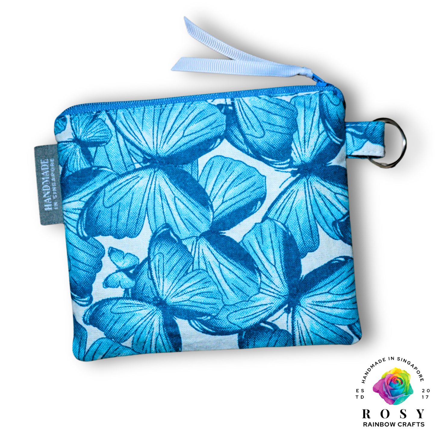 Basic Mini Zipper Pouch Butterfly Dream Turquoise