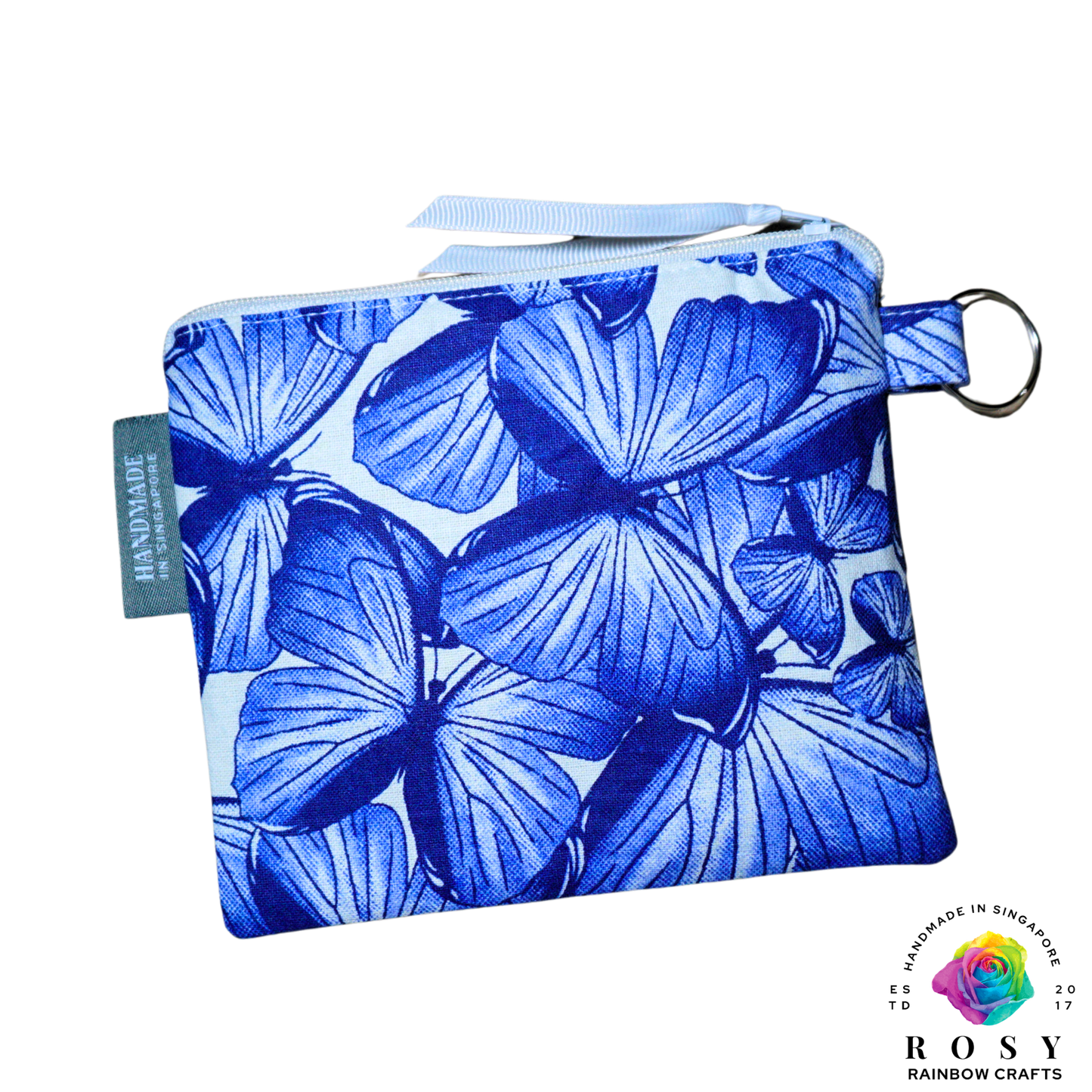 Basic Mini Zipper Pouch Butterfly Dream Navy Blue