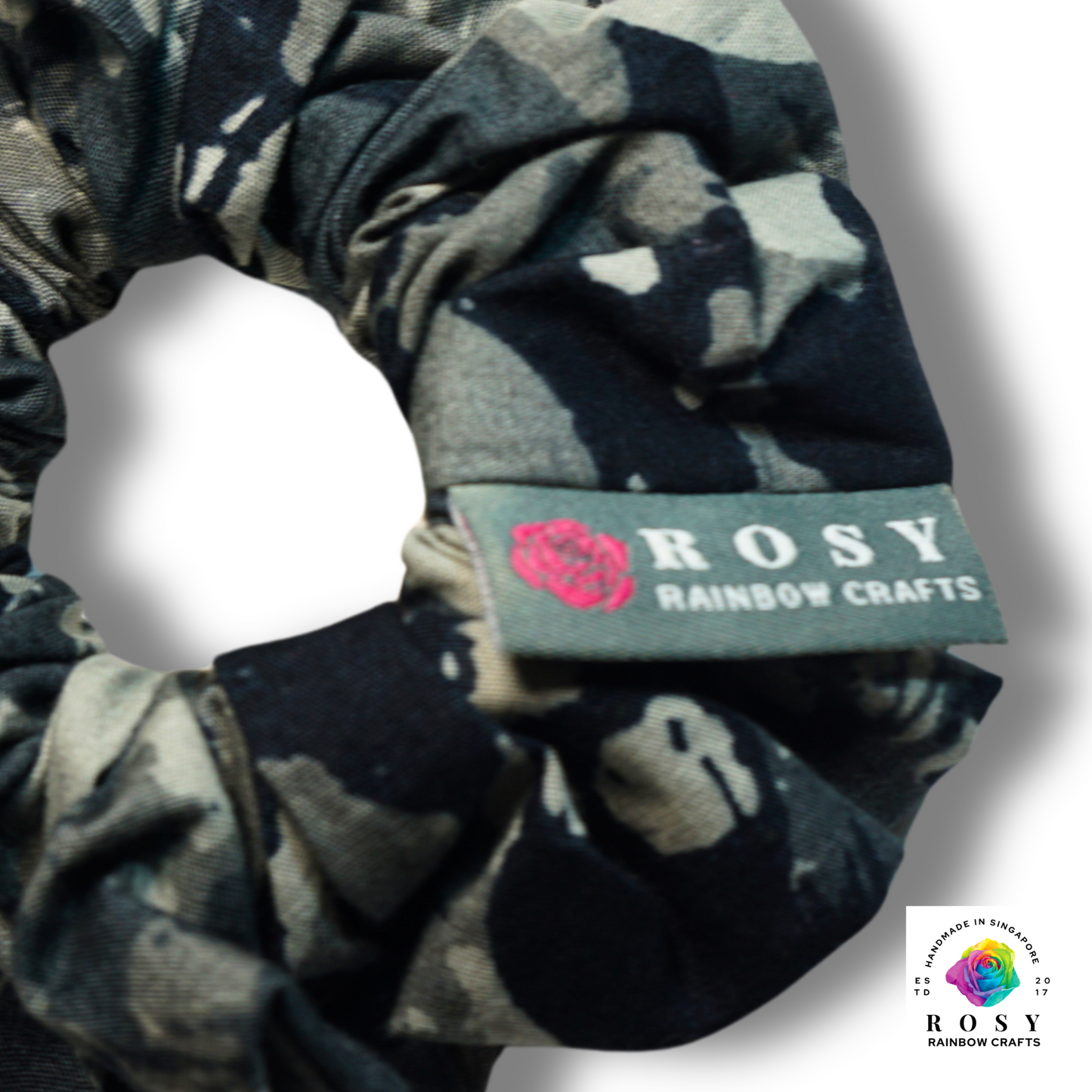 Regular Cotton Scrunchie Halloween Crows Skulls' Shadow