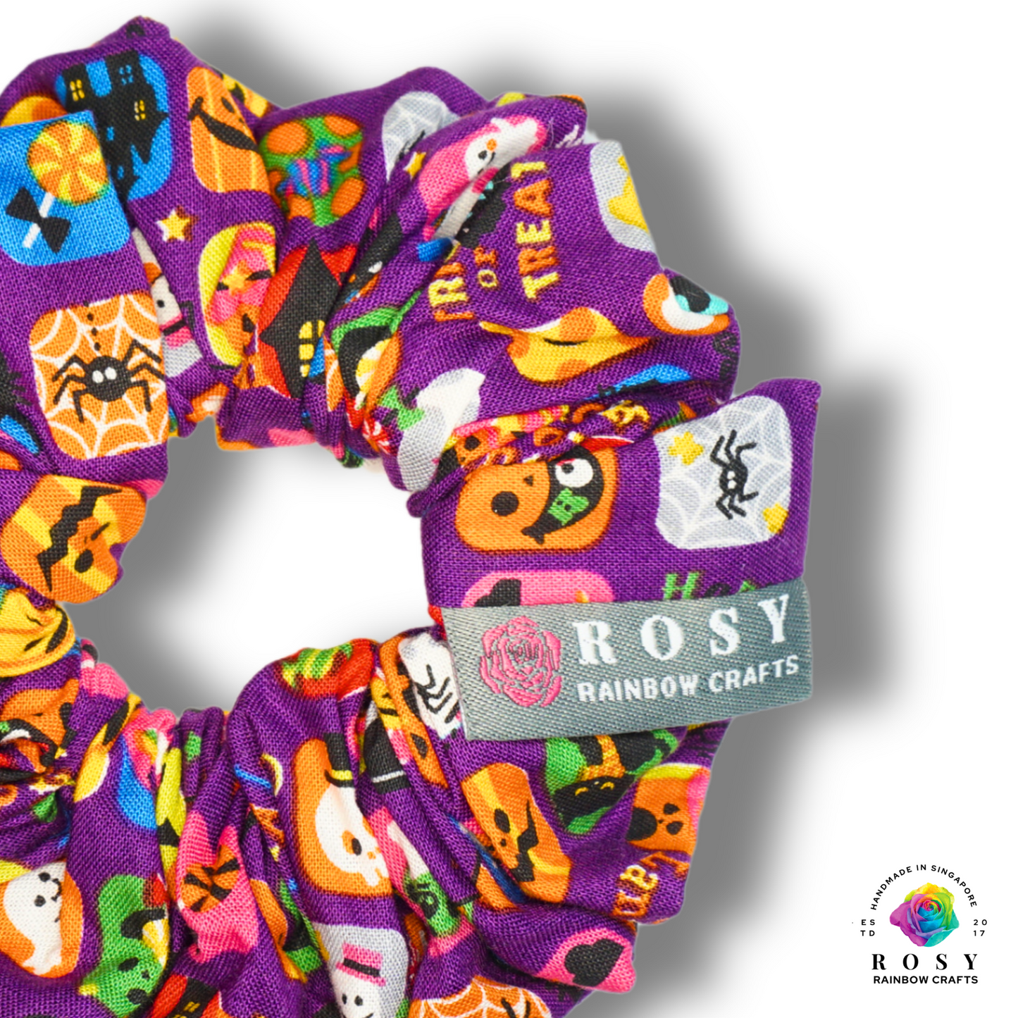 Regular Cotton Scrunchie Halloween Characters' Stamp Purple