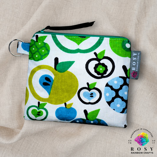 Basic Mini Zipper Pouch Apple Green