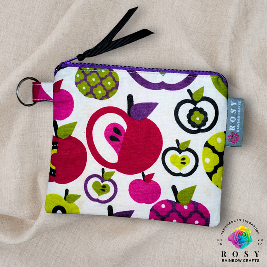 Basic Mini Zipper Pouch Apple Red