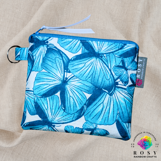 Basic Mini Zipper Pouch Butterfly Dream Turquoise
