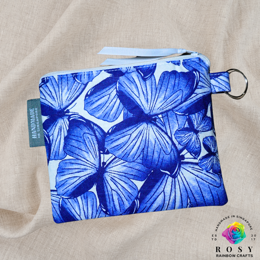 Basic Mini Zipper Pouch Butterfly Dream Navy Blue